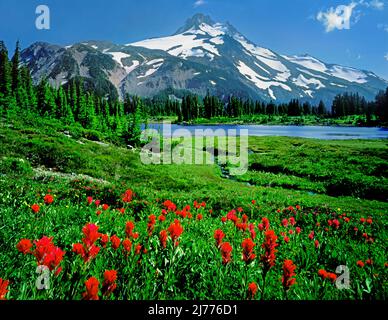 Mt. Jefferson in Mt. Jefferson Wilderness, Oregon Stock Photo