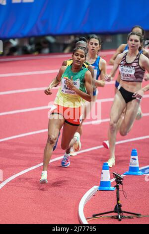 Freweyni Hailu participating in the Belgrade 2022 World Indoor