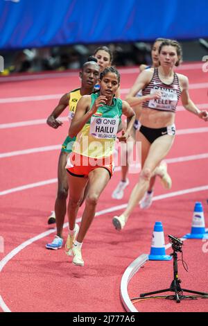 Freweyni Hailu participating in the Belgrade 2022 World Indoor