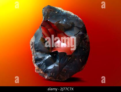 red fox agate mineral specimen stone rock geology gem crystal Stock Photo
