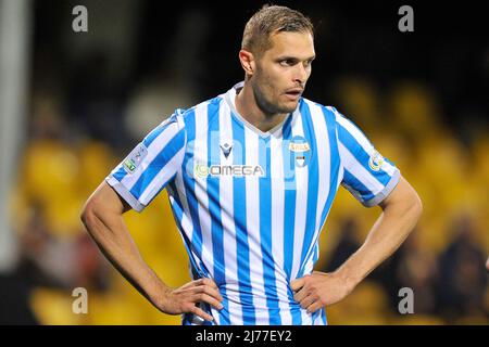 Mattia Finotto player of Spal, during the match of the Italian Serie B  league between Benevento vs Spal final result, Benevento 1, Spal 2, match played at the Ciro Vigorito. Benevento, Italy, May 07, 2022. (photo by Vincenzo Izzo/Sipa USA) Stock Photo