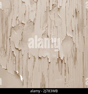 Close-up of brown peeling plaster. The texture of an old plastered wall Stock Vector