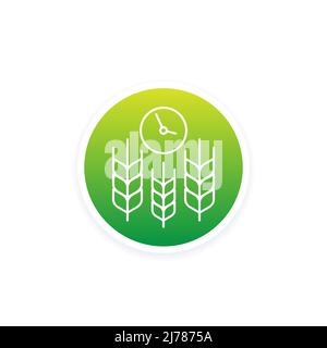 time to harvest line vector icon Stock Vector