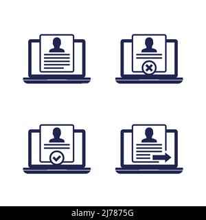 account info, user profile, personal data icons Stock Vector