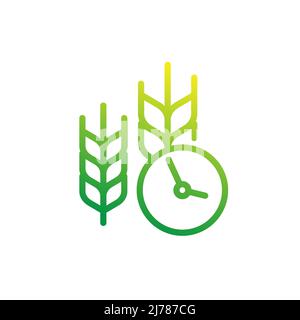 time to harvest line icon, vector Stock Vector