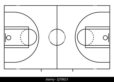 Basketball court icon, floor parquet area, top american sport symbol ...