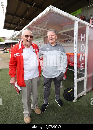 Crawley, UK 18th April 2022 : Crawley Manager John Yems seen during the EFL League Two match between Crawley Town  and Walsall at the Peoples Pension Stadium. Credit: James Boardman/Alamy Live News Stock Photo