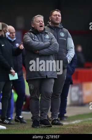 Crawley Manager John Yems seen  during the EFL League Two match between Crawley Town and Tranmere Rovers at The People’s Pension Stadium. 22nd January 2022 Stock Photo