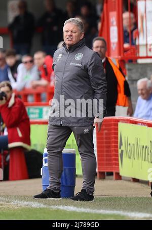 Crawley, UK 18th April 2022 : Crawley Manager John Yems seen during the EFL League Two match between Crawley Town  and Walsall at the Peoples Pension Stadium. Credit: James Boardman/Alamy Live News Stock Photo