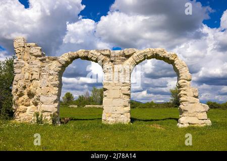 The arches at Burnum, The ruins of the Roman arches at Burnum, Croatia Stock Photo