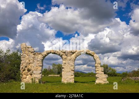 The arches at Burnum, The ruins of the Roman arches at Burnum, Croatia Stock Photo