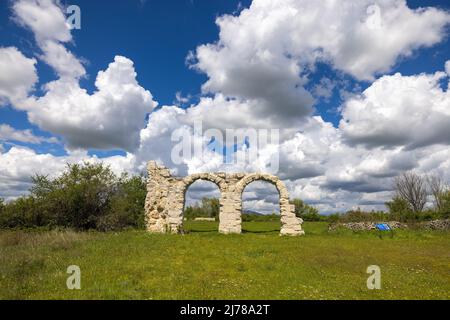 The arches at Burnum, The ruins of the Roman arches at Burnum, CroatiaCroatia Stock Photo