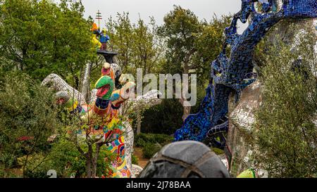 Grosseto 2022. Works in the Tarot Garden, an artistic park located in Capalbio, an idea by the artist Niki de Saint Phalle, and populated by figures i Stock Photo