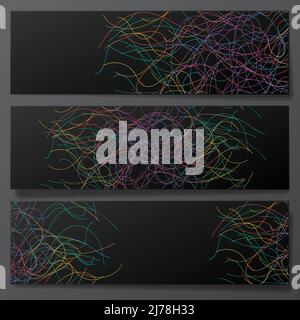Abstract lines black banners Stock Vector
