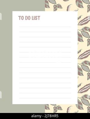 To do list pattern background with doodle pods. Forms, reminders, notes, recipes. Vector illustration Stock Vector