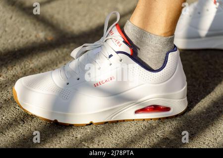 Tyumen, 27, 2022: Skechers sneakers logo. It is an American performance footwear company founded at 1992 Stock Photo Alamy