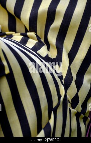 folds of striped fabric Stock Photo