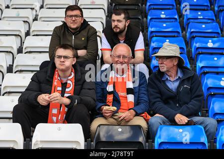 Blackpool fans arrive at the Weston Homes Stadium in Peterborough, United Kingdom on 5/7/2022. (Photo by Mark Cosgrove/News Images/Sipa USA) Stock Photo