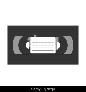 Retro video cassette. Video tape with stroke. Vector illustration isolated on white background Stock Vector