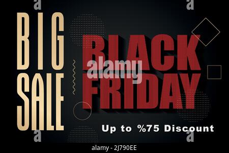 Simple BlackFriday typography design. Stock Vector