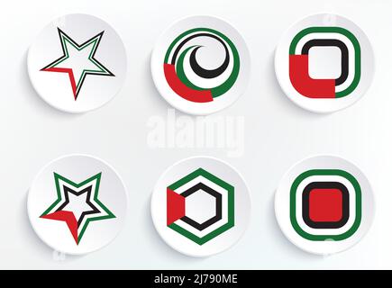 United Arab Emirates flag shape Stock Vector