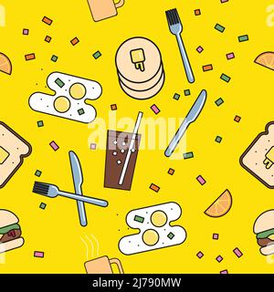 Beautiful texture, seamless patterns with sweets and cake Stock Vector