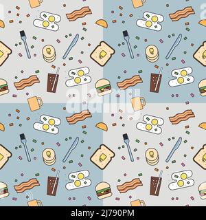 Beautiful texture, seamless patterns with sweets and cake Stock Vector
