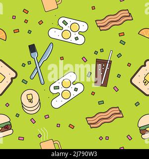 Beautiful texture, seamless patterns with sweets and cake Stock Vector