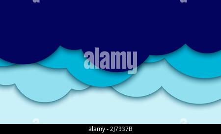 Cloudy on blue sky background flat design paper cut style with space for your text. Vector illustration Stock Vector