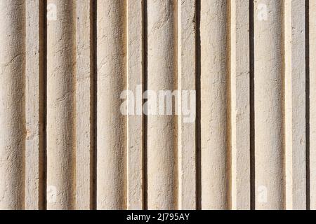Extreme close-up of a striped Roman marble column, full frame, background, photography. Brescia, Lombardy, Italy, Europe. Stock Photo