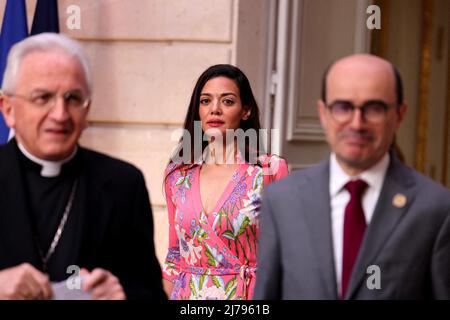 Paris, France. 07th May, 2022. Investiture ceremony of the President of the Republic, Emmanuel Macron at the Elysée Palace in Paris on may 7, 2022, following his re-election on April 24. Photo by Dominique Jacovides/pool/ABACAPRESS.COM Credit: Abaca Press/Alamy Live News Stock Photo
