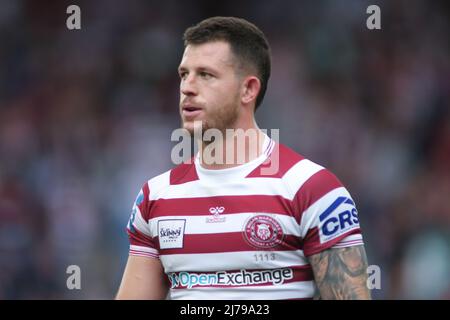 Elland Road, Leeds, West Yorkshire, 7th May 2022.   Betfred Challenge Cup Semi- Final Wigan Warriors vs St Helens  Cade Cust of Wigan Warriors  Credit: Touchlinepics/Alamy Live News Stock Photo