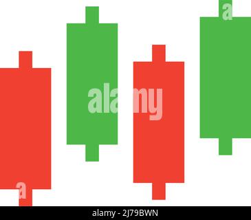 Bullish and Bearish Candlestick Chart vector concept icon or sign in ...