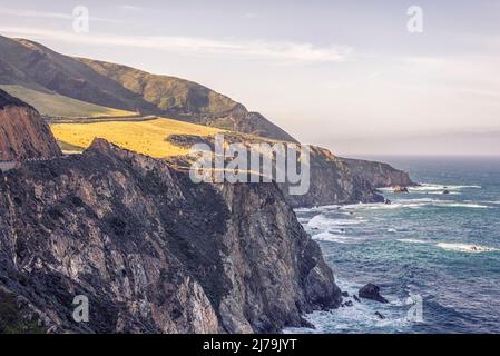 An April morning on the coast in Big Sur, California, USA. Stock Photo