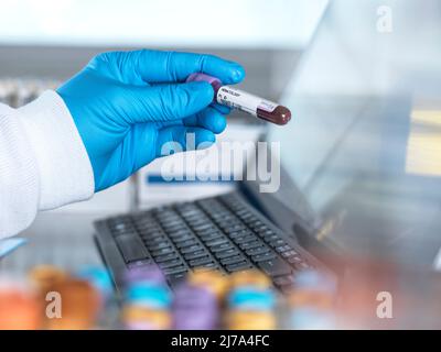 Blood samples for examination at the hospital Stock Photo - Alamy