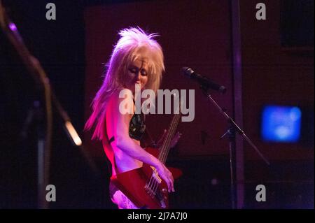 Camille Mille Debray (bass guitar, vocals) from The Soap Girls during the Dont give a Damn Tour 2022 at Feierwerk, Munich.  Sven Beyrich Stock Photo