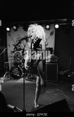 Camille Mille Debray (bass guitar, vocals) from The Soap Girls during the Dont give a Damn Tour 2022 at Feierwerk, Munich.  Sven Beyrich Stock Photo