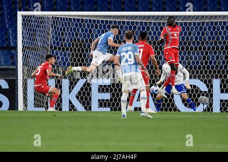 Patric Gil of SS Lazio scores the goal of 1-0 during the Serie A football match between SS Lazio and Sampdoria UC at Olimpico stadium in Rome (Italy), May 7th, 2022. Photo Antonietta Baldassarre / Insidefoto Stock Photo