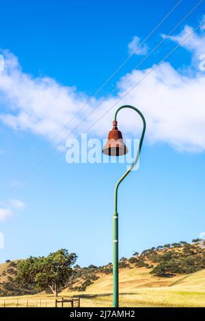 El Camino Real Bell along Highway 101. Inland Central California, USA. Stock Photo