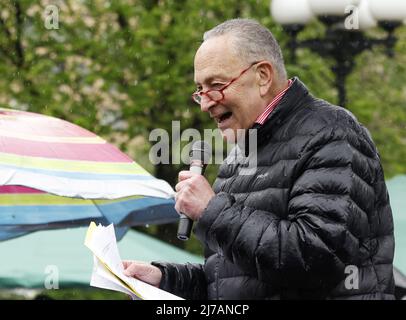 New York, United States. 07th May, 2022. Senator Chuck Schumer speaks at the NY Cannabis Parade and Rally in Union Square in New York City on Saturday, May 7 2022. Photo by John Angelillo/UPI Credit: UPI/Alamy Live News Stock Photo