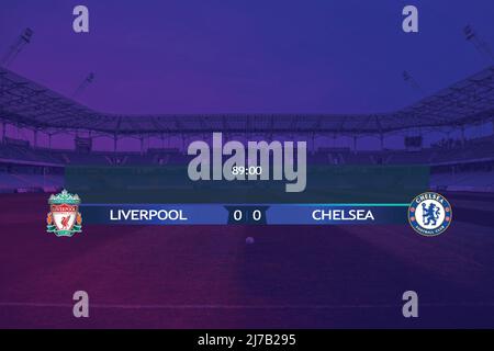 soccer football stadium spotlight and scoreboard background with glitter light vector illustration Stock Vector