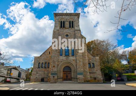 Mayflower Meeting House was built in 1621 at 19 Town Square in historic town center of Plymouth, Massachusetts MA, USA. Stock Photo