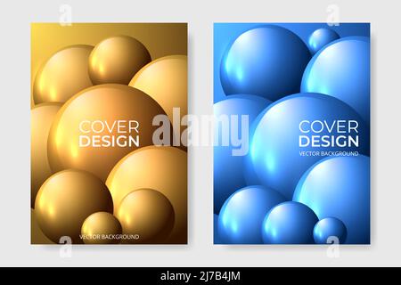 Vector cover design with spheres and balls. Abstract colored brochure in A4 size flyer design. Vertical orientation front page of A4 format. Colorful