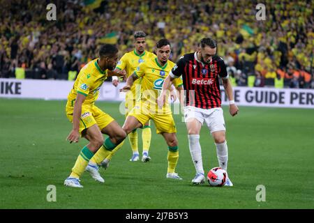 May 8, 2022, Saint Denis, Seine Saint Denis, France: AMINE GOUIRI Forward of Nice in action during the final of French Cup soccer between Nice and Nantes at the Stade de France stadium - Saint Denis - France..Nantes won his fourth French Cup 1:0 (Credit Image: © Pierre Stevenin/ZUMA Press Wire) Stock Photo