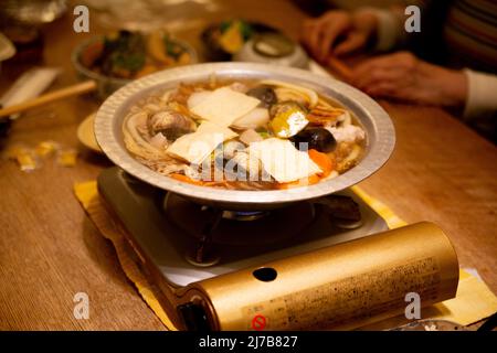 Hotpot soup and shell fish in Japan Stock Photo