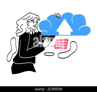 People with big items Stock Vector