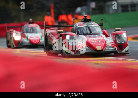 (220508) -- STAVELOT, May 8, 2022 (Xinhua) -- WRT's Sean Gelael, Robin Frijns, Rene Rast drive the Oreca 07 Gibson of the LMP2 class during the 6 Hours Of Spa-Francorchamps, the second round of the 2022 FIA World Endurance Championship (WEC) at Circuit de Spa-Francorchamps in Stavelot in Belgium, May 7, 2022. (Xinhua/Zheng Huansong) Stock Photo