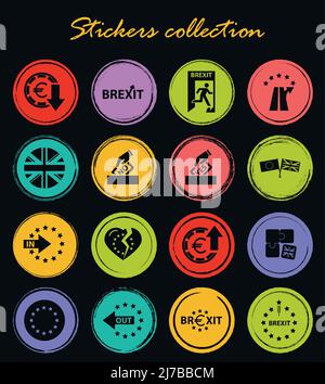 vector symbol of brexit, icon set for web Stock Vector