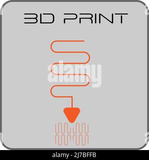 3D Printer flat vector illustration Stock Vector