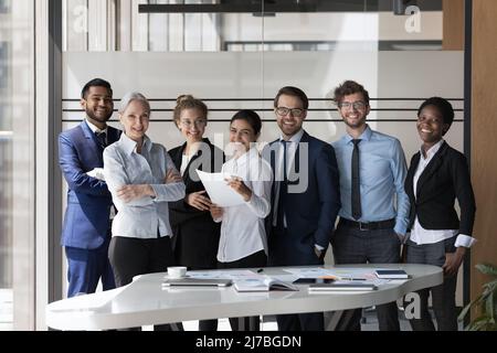 Successful diverse business team of multiethnic employees corporate portrait Stock Photo